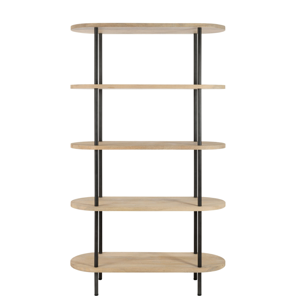 Scaffale Eli 5 Ripiani Legno di Mango/Ferro Naturale/Grigio J-Line
