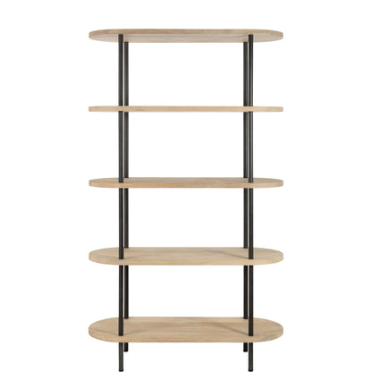 Scaffale Eli 5 Ripiani Legno di Mango/Ferro Naturale/Grigio J-Line