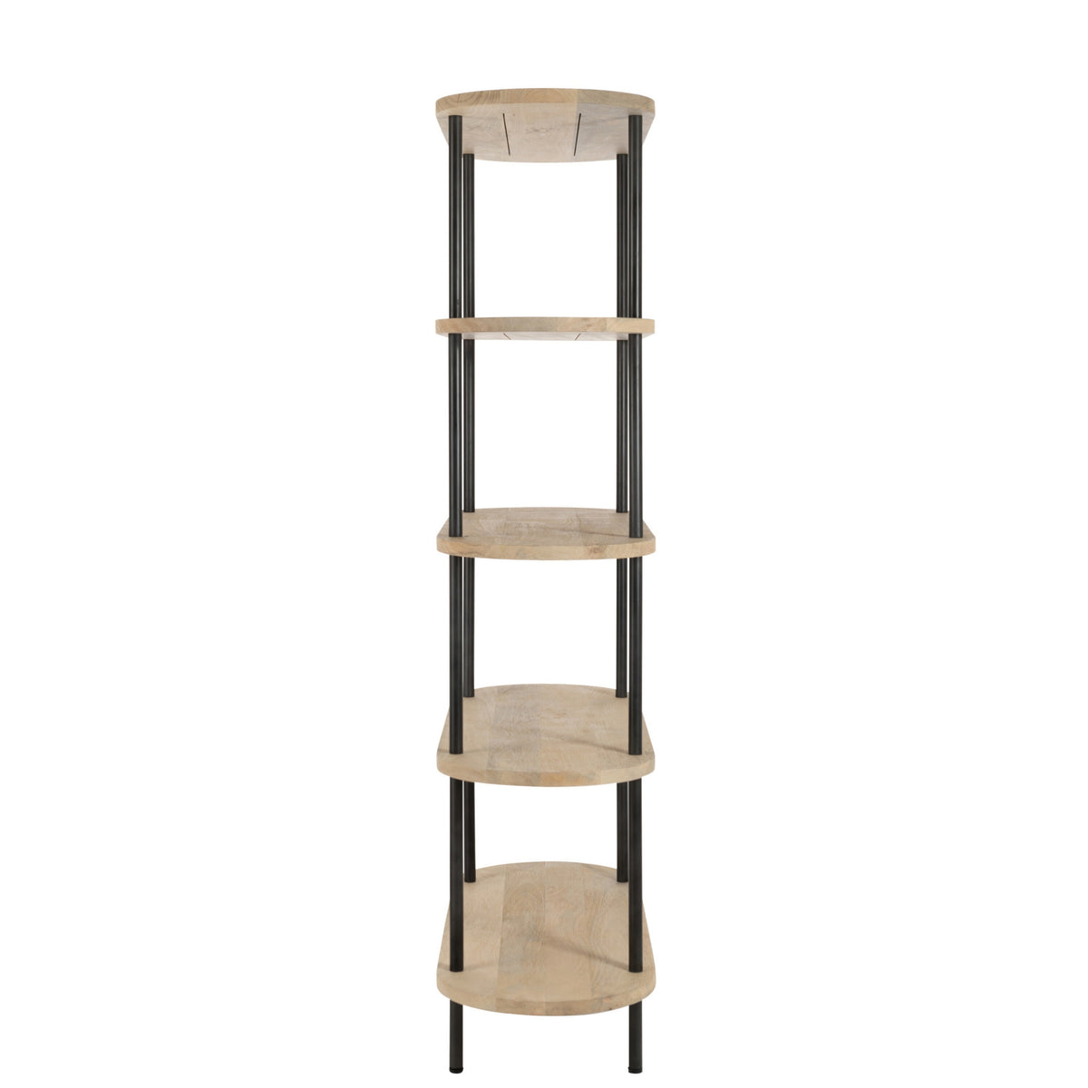 Scaffale Eli 5 Ripiani Legno di Mango/Ferro Naturale/Grigio J-Line