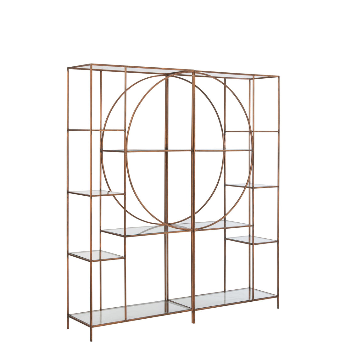 Scaffale Ferro Vetro Bronzo Linea J