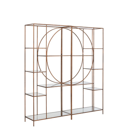 Scaffale Ferro Vetro Bronzo Linea J