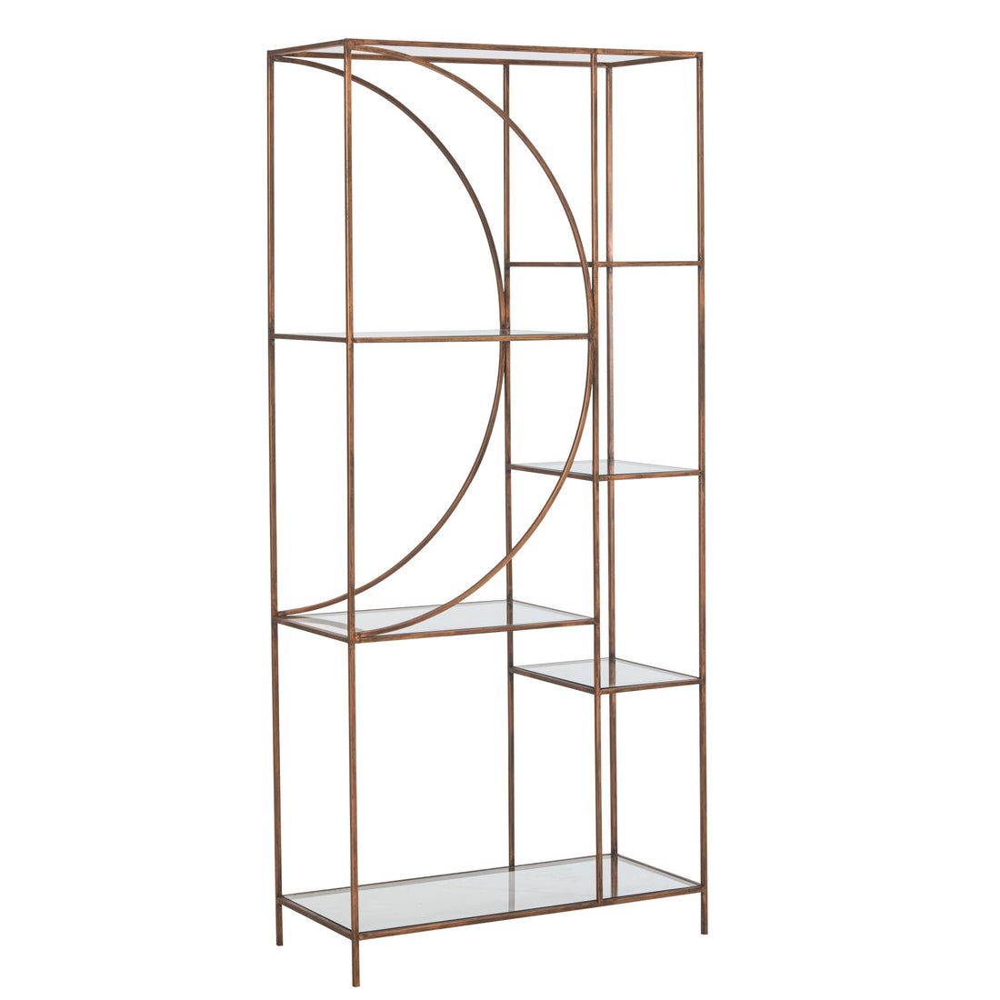 Scaffale Ferro Vetro Bronzo Linea J