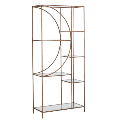 Scaffale Ferro Vetro Bronzo Linea J
