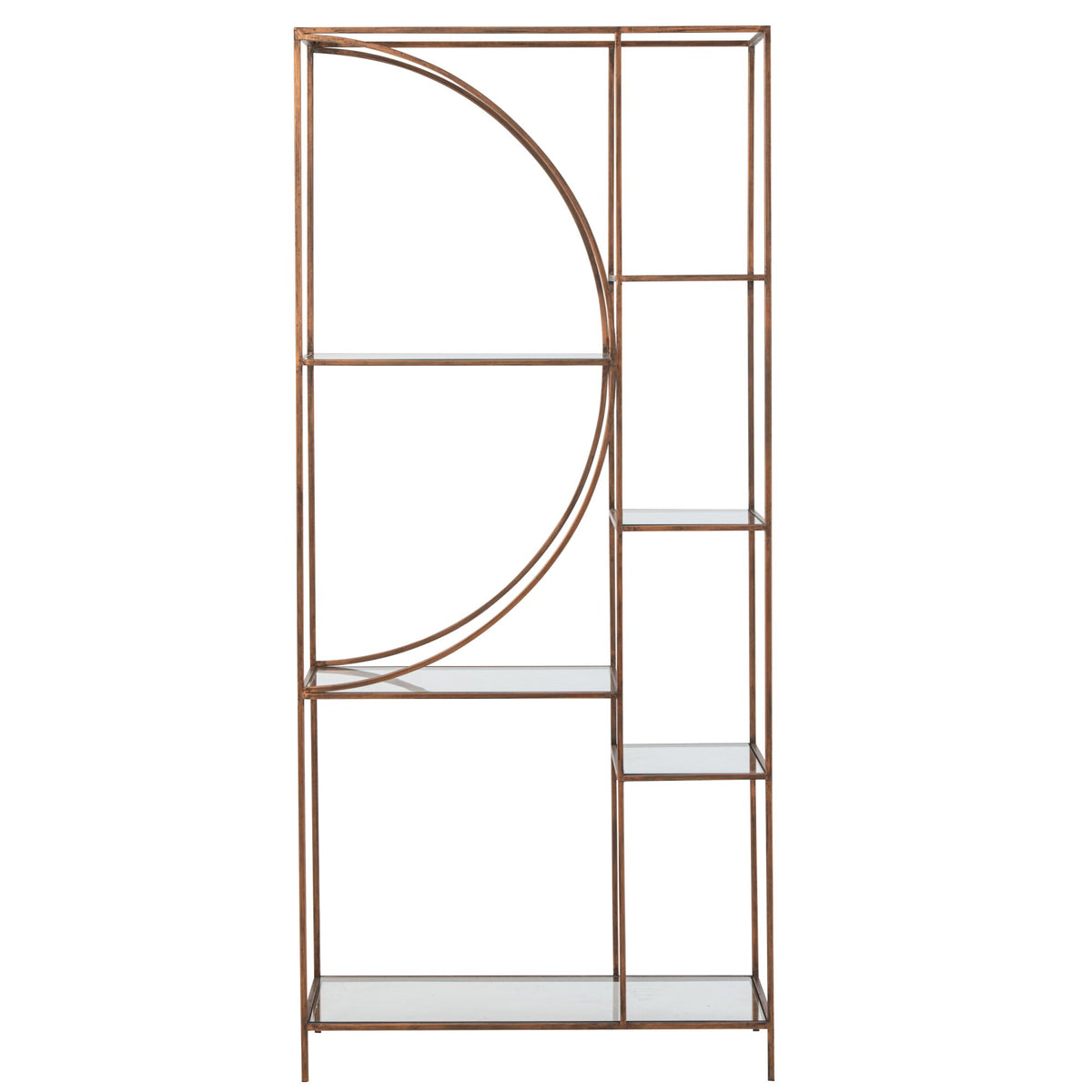 Scaffale Ferro Vetro Bronzo Linea J