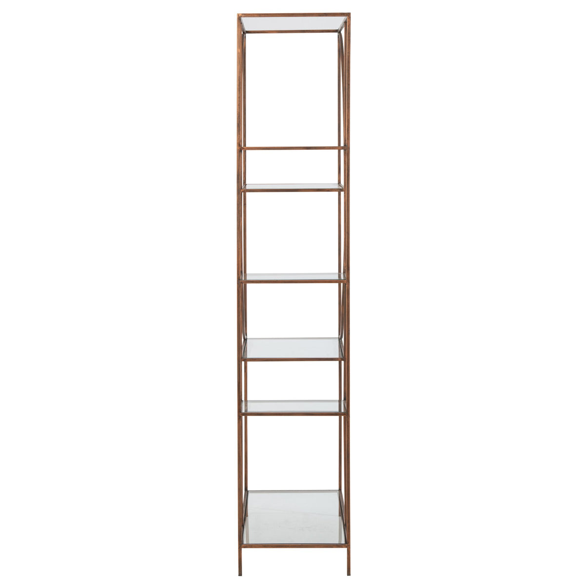 Scaffale Ferro Vetro Bronzo Linea J