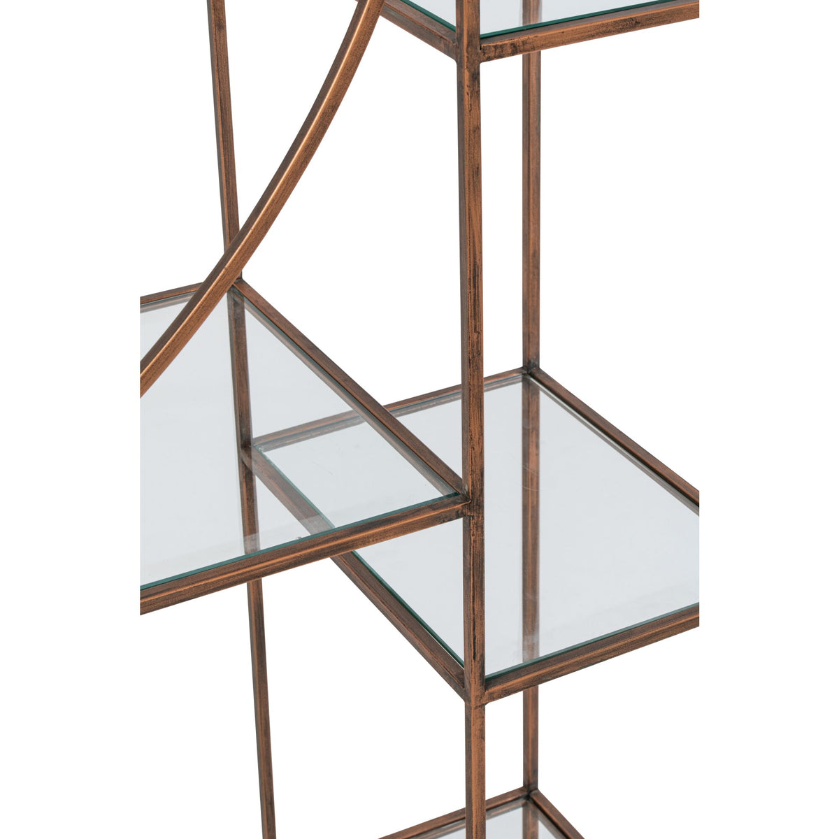Scaffale Ferro Vetro Bronzo Linea J