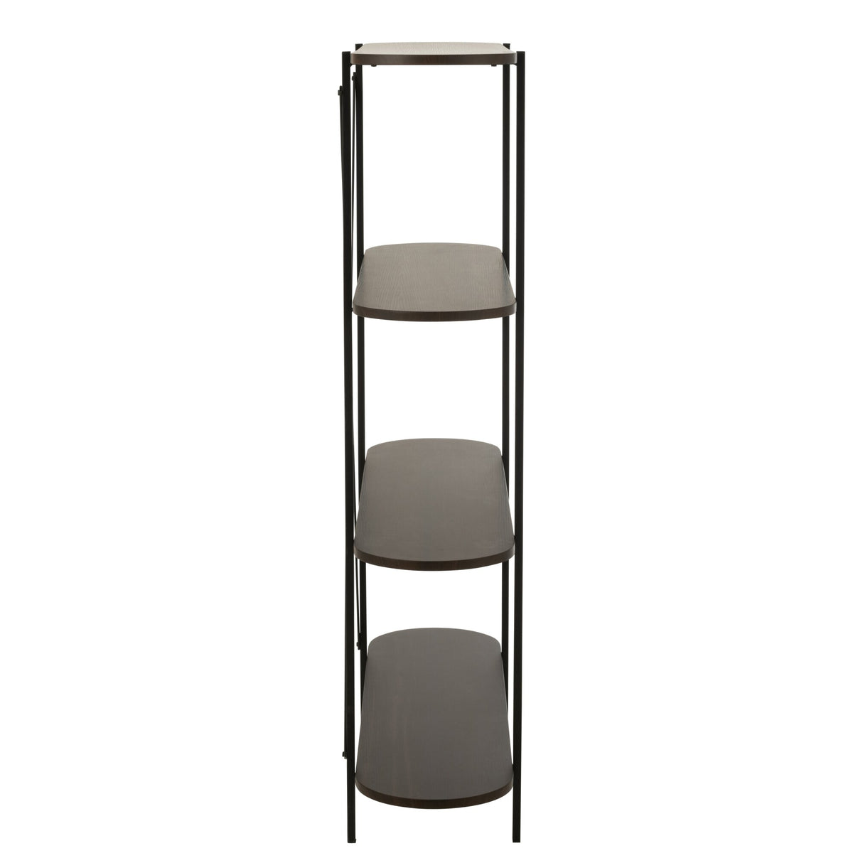 Scaffale ovale in MDF/metallo marrone scuro