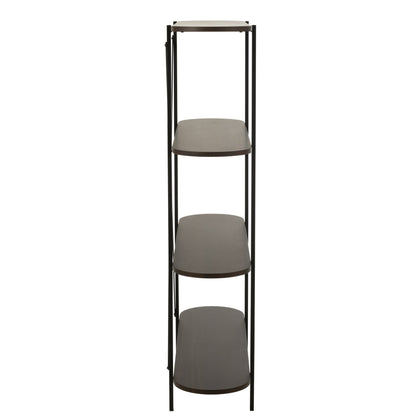 Scaffale ovale in MDF/metallo marrone scuro