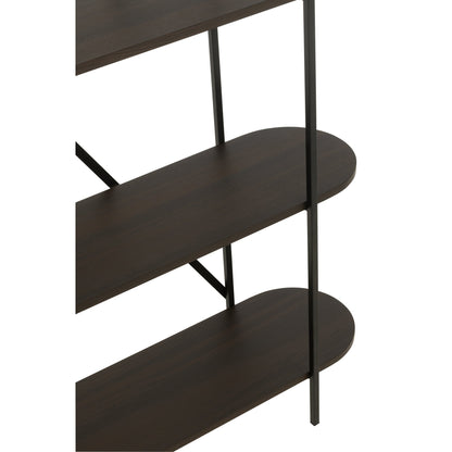 Scaffale ovale in MDF/metallo marrone scuro