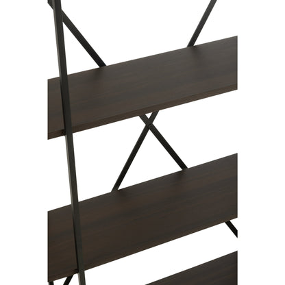 Scaffale ovale in MDF/metallo marrone scuro