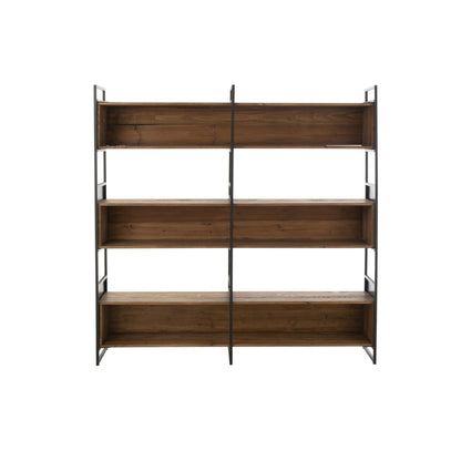Scaffale Rustico in Legno Riciclato Nero/Naturale Large J-Line
