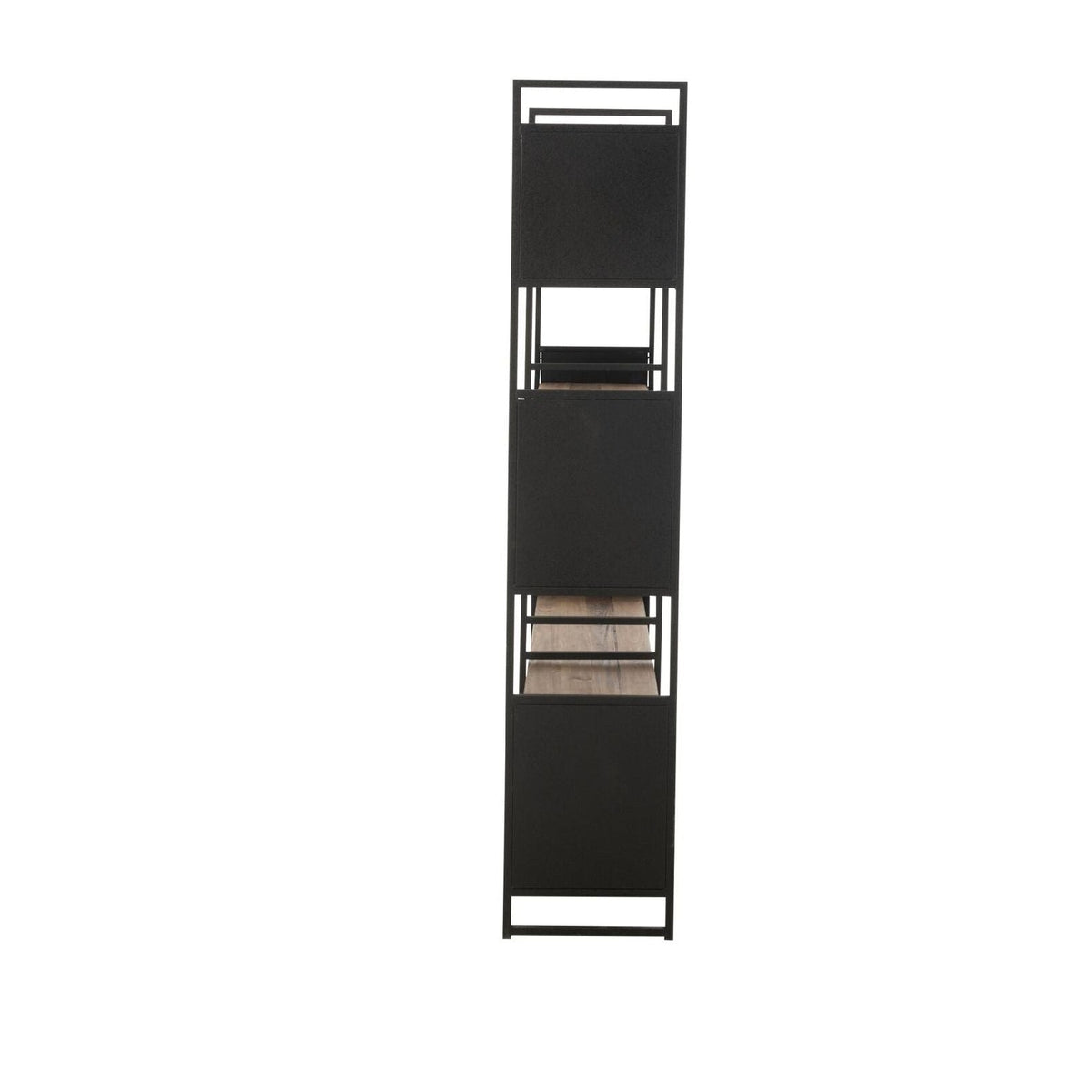 Scaffale Rustico in Legno Riciclato Nero/Naturale Large J-Line