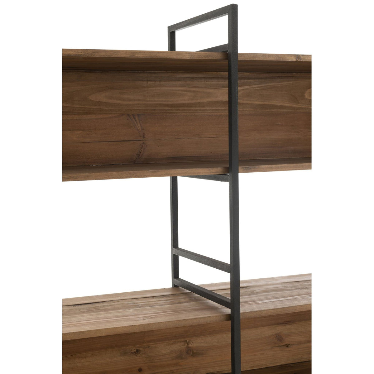 Scaffale Rustico in Legno Riciclato Nero/Naturale Large J-Line