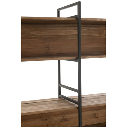 Scaffale Rustico in Legno Riciclato Nero/Naturale Large J-Line