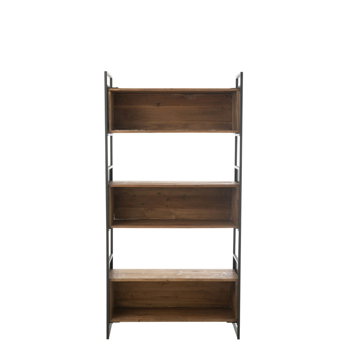 Scaffale Rustico in Legno Riciclato Nero/Naturale Piccolo J-Line