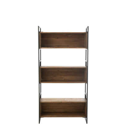 Scaffale Rustico in Legno Riciclato Nero/Naturale Piccolo J-Line