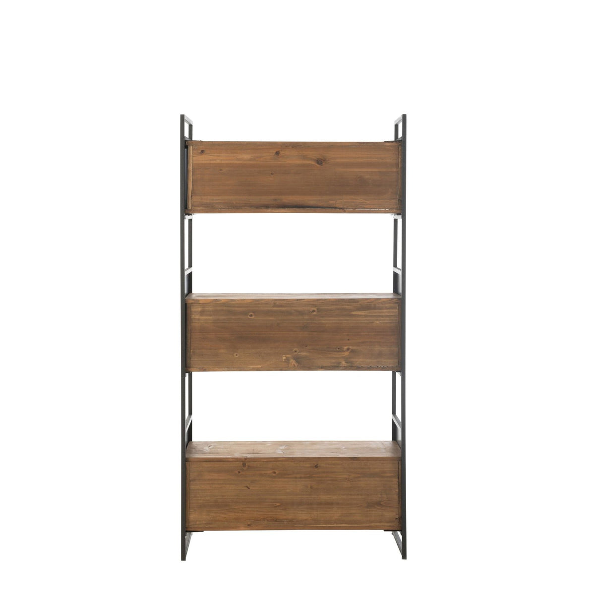 Scaffale Rustico in Legno Riciclato Nero/Naturale Piccolo J-Line