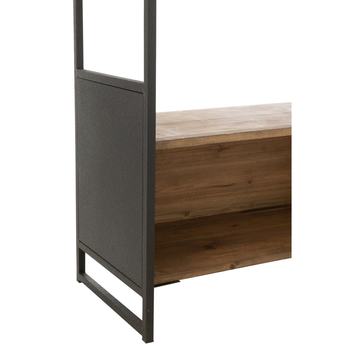 Scaffale Rustico in Legno Riciclato Nero/Naturale Piccolo J-Line