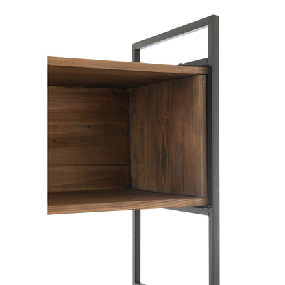 Scaffale Rustico in Legno Riciclato Nero/Naturale Piccolo J-Line