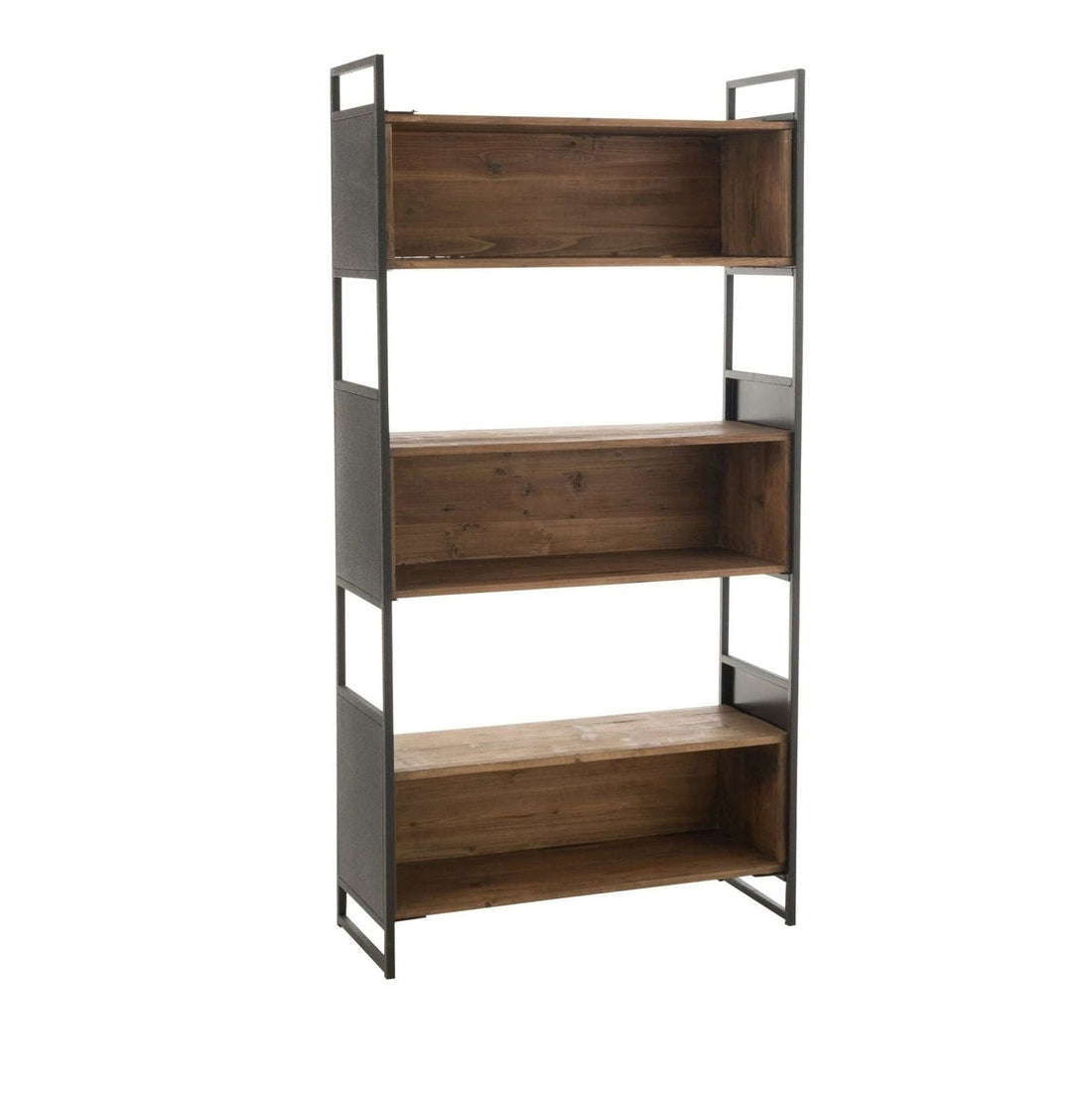 Scaffale Rustico in Legno Riciclato Nero/Naturale Piccolo J-Line