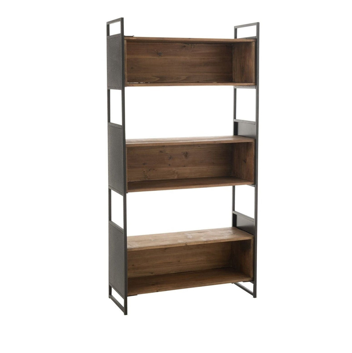 Scaffale Rustico in Legno Riciclato Nero/Naturale Piccolo J-Line