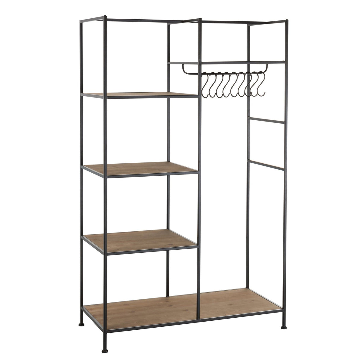 Scaffale per Tessuti Metallo/Legno Nero J-Line