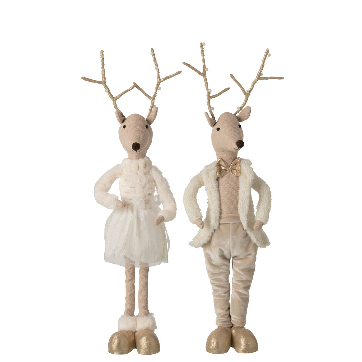 Raffia decorativa in poliestere oro/beige H66 cm, set da 2, J-Line