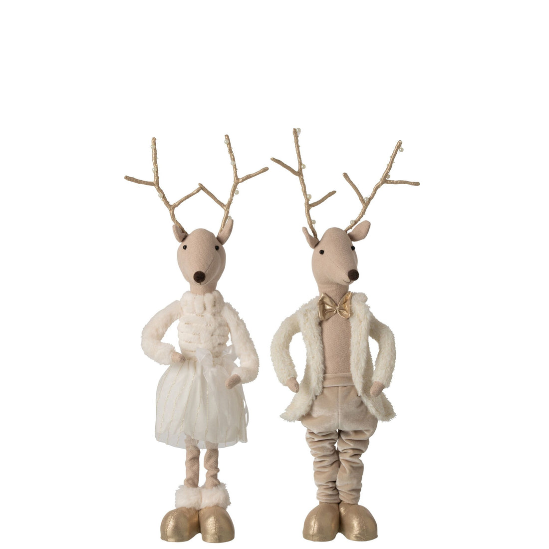 Raffia decorativa in poliestere oro/beige H66 cm, set da 2, J-Line