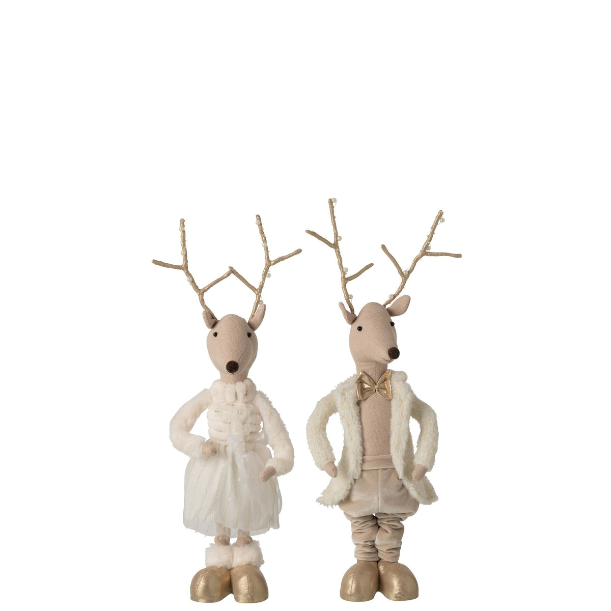Raffia decorativa in poliestere oro/beige H66 cm, set da 2, J-Line