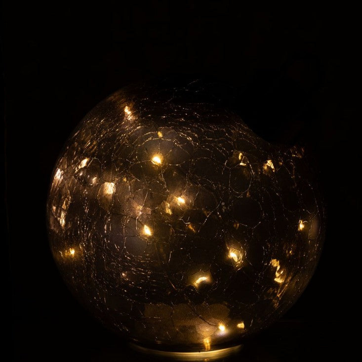 Sfera natalizia in vetro nero con LED, set da 3, J-Line