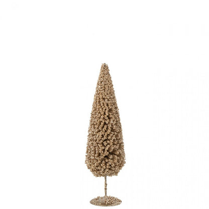 Set di 3 cappellini a forma di albero di Natale color champagne J-Line