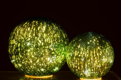 Sfera LED Vetro Incrudellato Verde Set da 2 J-Line