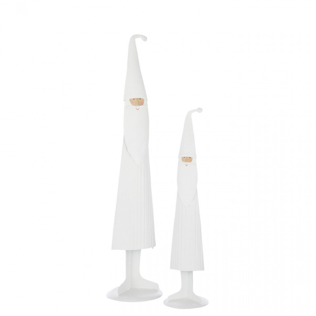 Set di 2 Babbi Natale Moderni in Metallo Bianco J-LIne