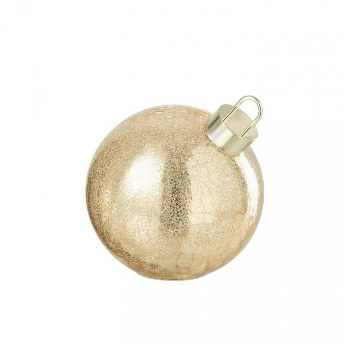 Palla di Natale in vetro con LED color oro media J-Line