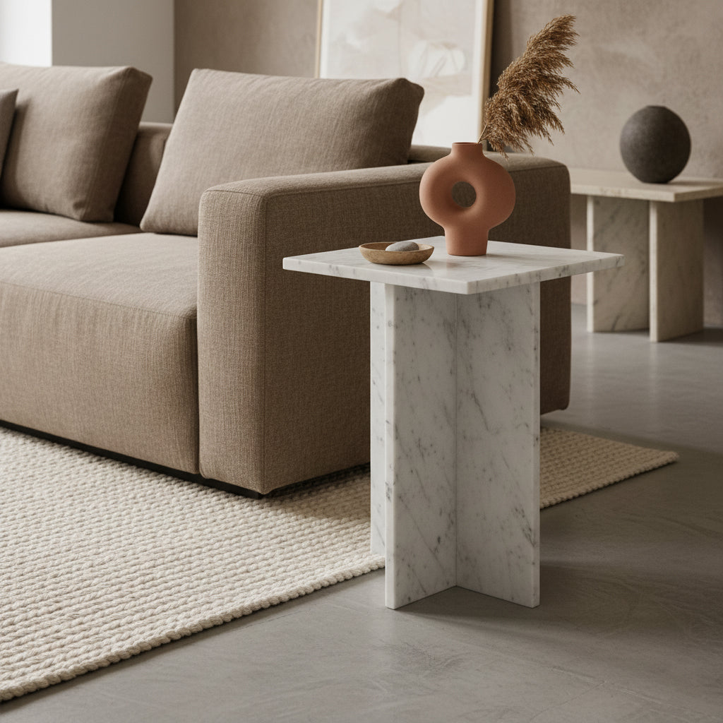 Tavolino Beijing Marmo Bianco Raw Materials