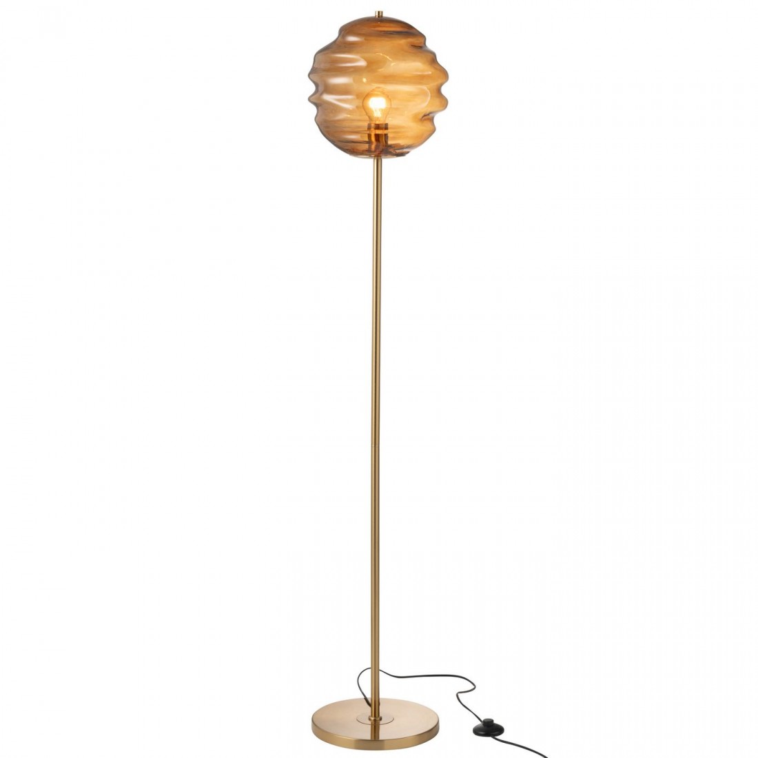 Lampada da terra in vetro marrone H156 cm J-Line