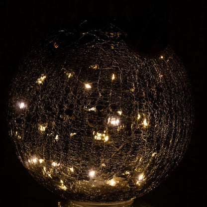 Sfera natalizia in vetro nero con LED, set da 3, J-Line