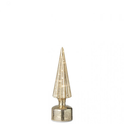 Albero di Natale in vetro girevole a LED color oro, set da 2, J-Line