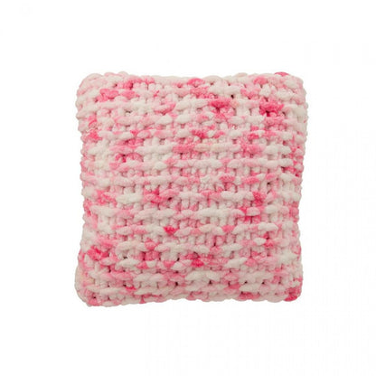 Coperta in maglia di poliestere rosa/bianca J-Line