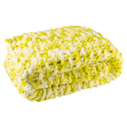 Coperta in maglia di poliestere verde/bianca J-Line