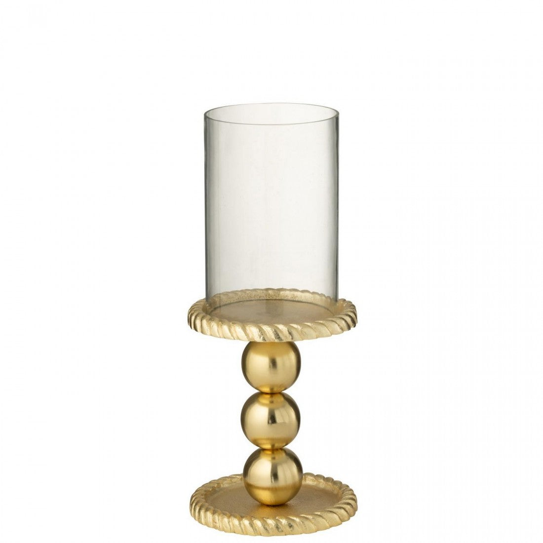 Portacandela in alluminio color oro piccolo J-Line
