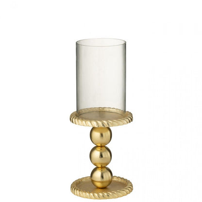 Portacandela in alluminio color oro piccolo J-Line