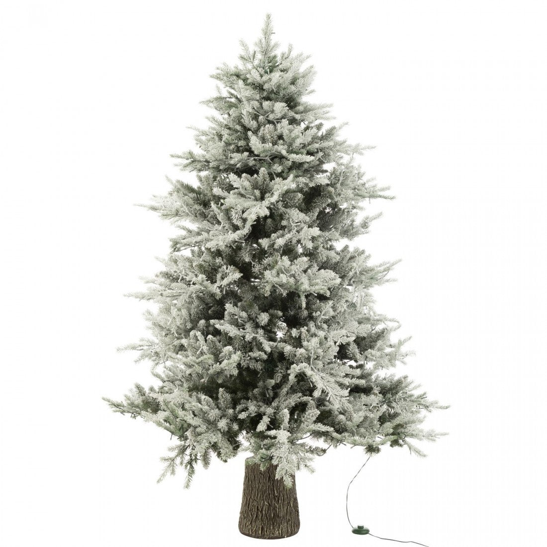 Albero di Natale + Neve 3000 Luci LED Plastica Bianca H210cm J-Line