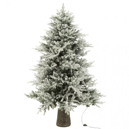 Albero di Natale + Neve 3000 Luci LED Plastica Bianca H210cm J-Line