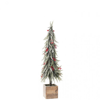 Albero di Natale + Neve Artificiale in Plastica a LED Verde/Rosso Large H75cm J-Line