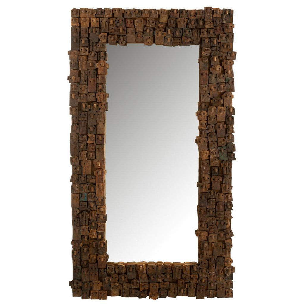 Specchio Syma Legno Riciclato/Specchio Naturale Large J-Line