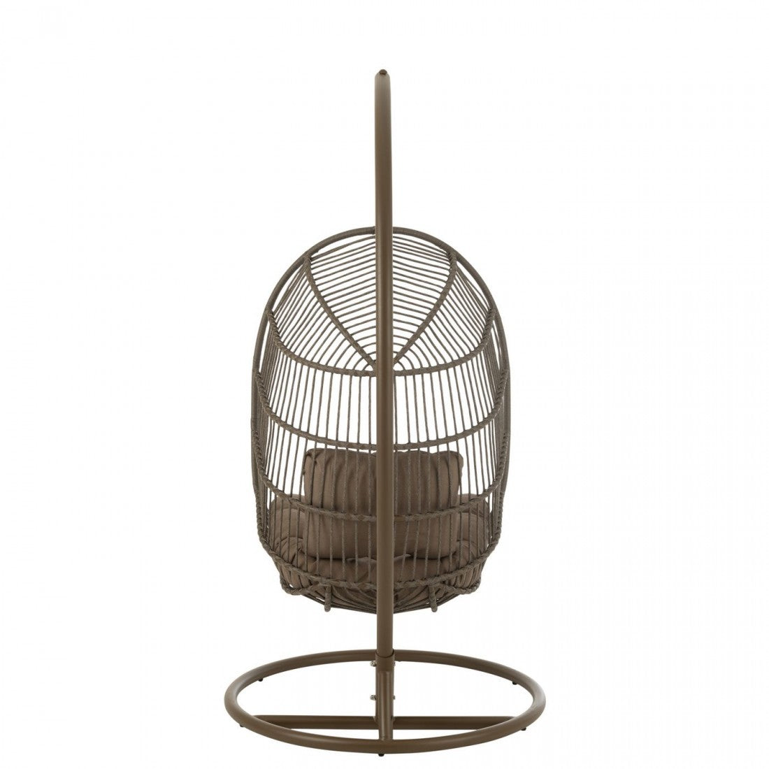 Sedia sospesa + Cuscino Egga Metallo/Corda Marrone J-Line