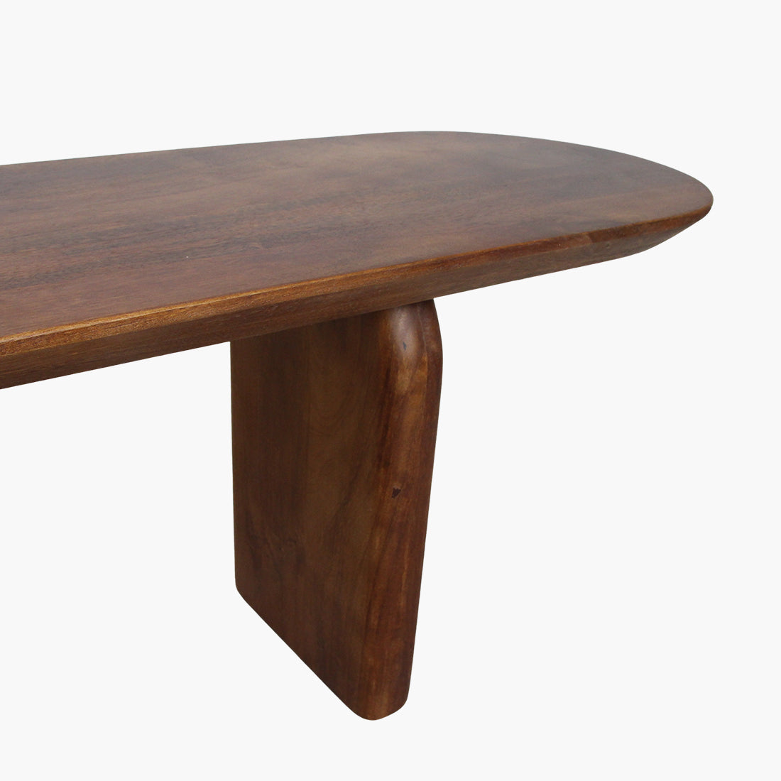Panca da sala da pranzo Bullnose in legno di mango marrone 200 cm Raw Materials