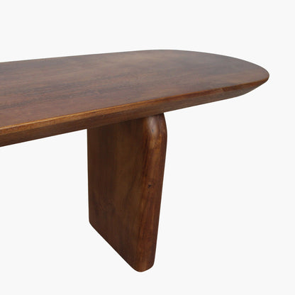 Panca da sala da pranzo Bullnose in legno di mango marrone 200 cm Raw Materials