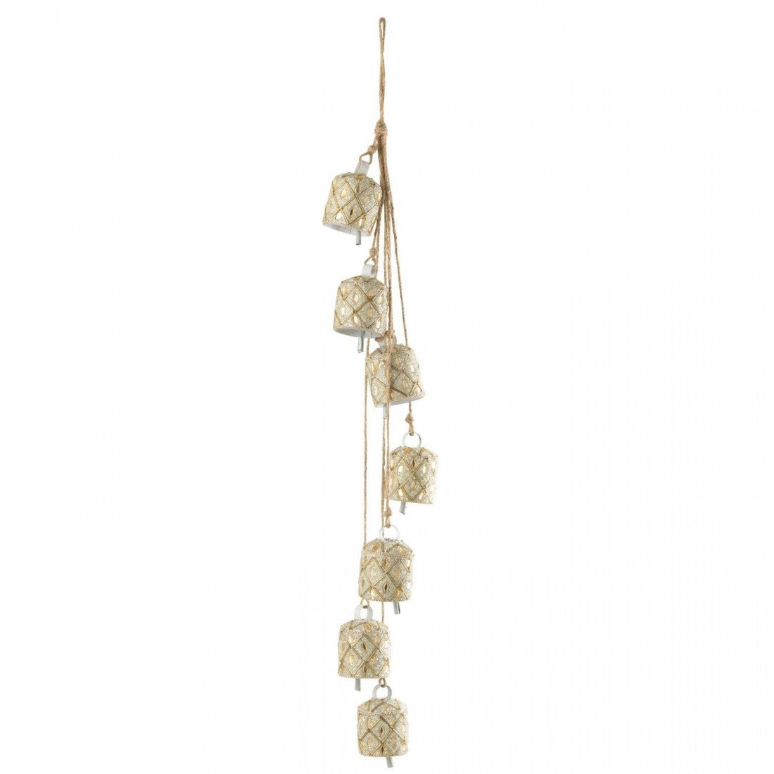 Ciondolo 7 Bolle Ferro/Perline Bianco/Color oro J-Line